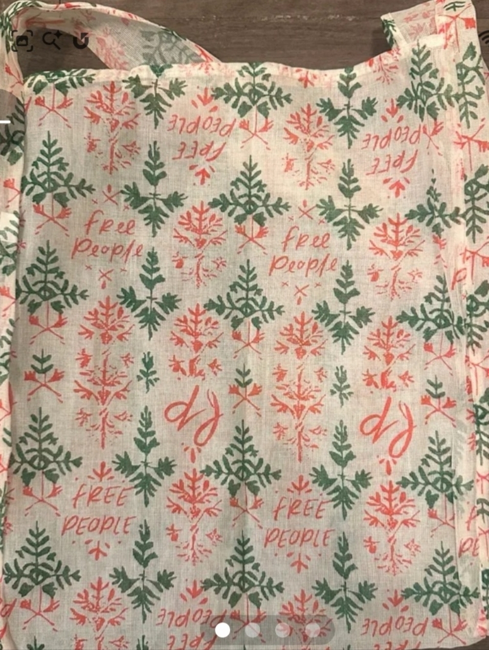 Free People Christmas Canvas Tote